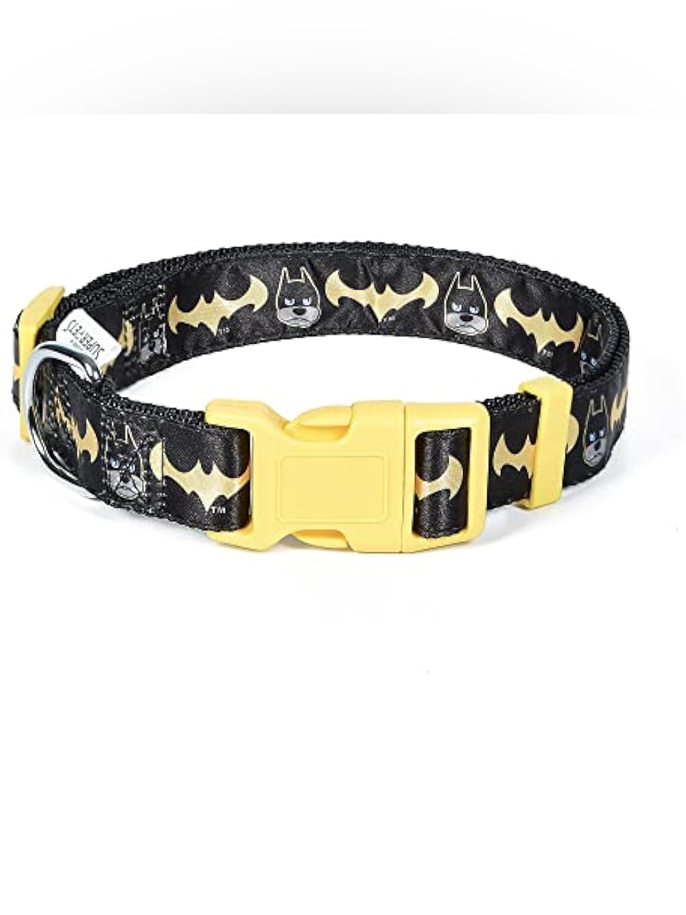 DC Comics Batman Black and Yellow Adjustable Dog Collar | Size L